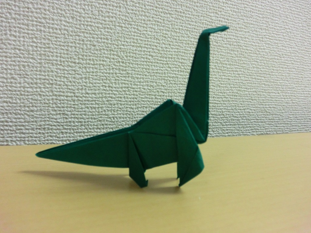 難しい恐竜の折り紙の折り方！ブラキオサウルスを折ってみた！