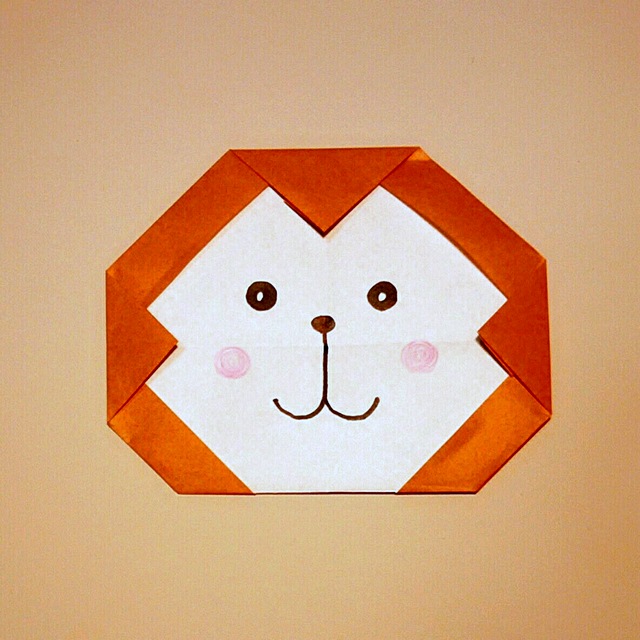 折り紙のさるの折り方！超簡単！かわいいおさるの顔をどうぞ！
