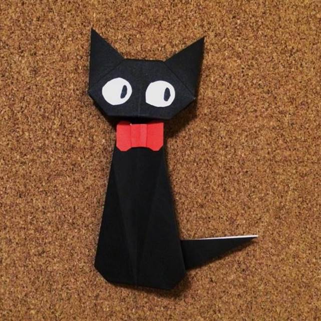 魔女の宅急便のジジの折り紙の折り方！かわいい黒猫が折れるよ