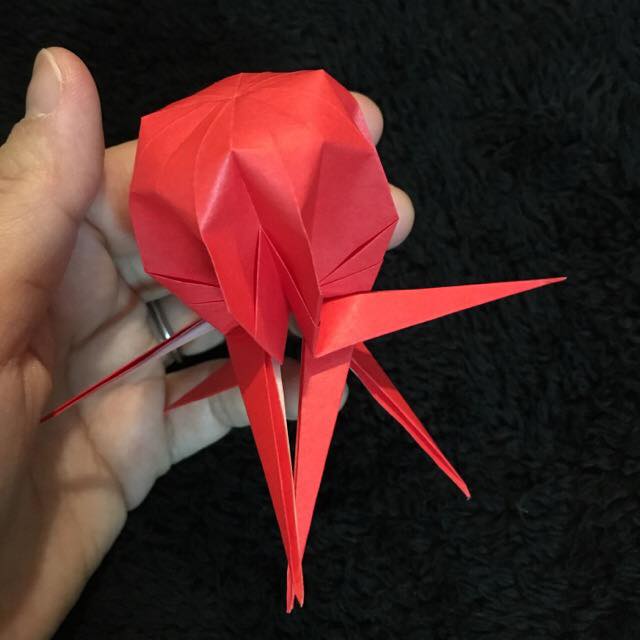 タコの折り紙の折り方！立体で簡単な作り方！