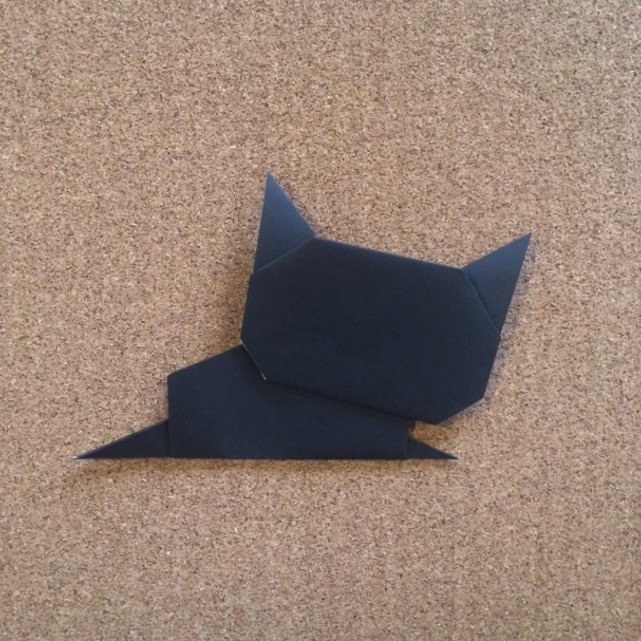 猫の折り紙の折り方！簡単な平面だから小さい子でも折れるよ