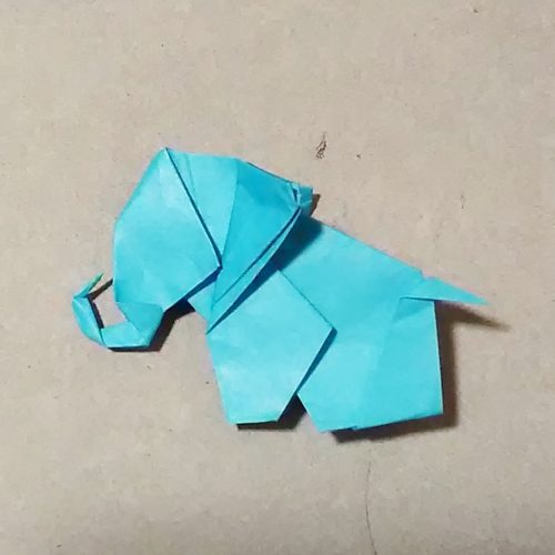 折り紙のぞうの立体の折り方♪かわいい感じになりました！